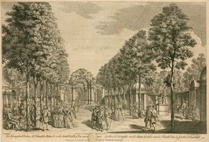 Triumfbuene, Mr Handels Statue, i South Walk of Vauxhall Gardens, London av English School