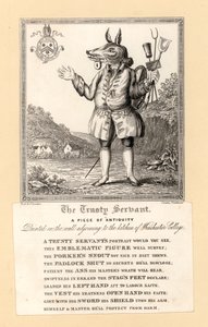 The Trusty Servant, maleri av 1579 av den engelske poeten John Hoskins på veggen ved siden av kjøkkenet til Winchester College, Hampshire (gravering) av English School