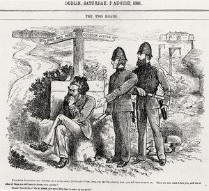 The Two Roads, illustrasjon, pub. 7 august 1886 av English School