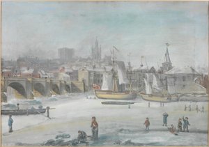 Tyne Bridge - The Great Frost, 1784 av English School
