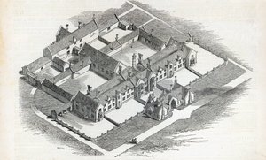 Union Workhouse som skal reises på Canterbury, fra The Illustrated London News, 7. november 1846 av English School