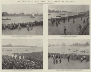 University Boat-Race, mannskapene på praksis (gravering) av English School