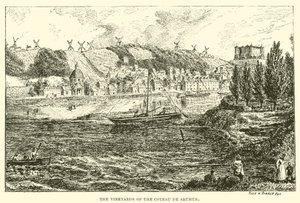 Vingårdene til Coteau de Saumur (gravering) av English School