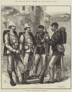 Krigen i Egypt, engelske og amerikanske marinesoldater i Alexandria (gravering) av English School