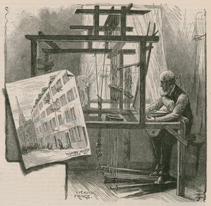 The Weavers of Spitalfields av English School