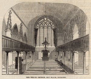 Die walisische Kirche, Ely Place, Holborn von English School