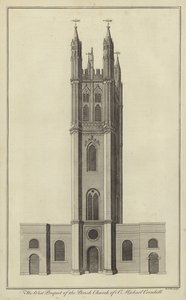 The West Prospect of Parish Church of St Michael, Cornhill, London