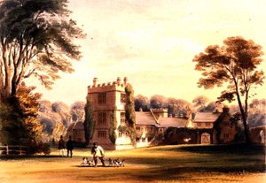 The Western Tower, Cotehele House, ca. 1830-40 (farge litho) av English School