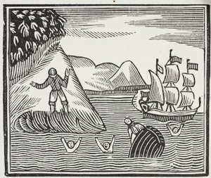 The Wreck, illustrasjon fra Chap-books of the Eighteenth Century av John Ashton, pub. 1882 av English School