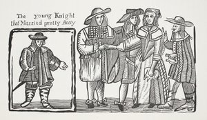 Den unge ridderen som giftet seg med vakre Betty, illustrasjon fra Chap-books of the Eighteenth Century av John Ashton, pub. 1882 av English School