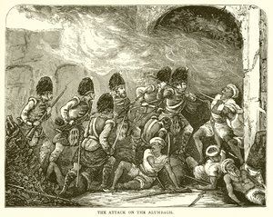 Angrepet på Alumbagh (1857) av English School