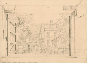 Baksiden av George Gibberts hus i Putney, september 1872 av English School