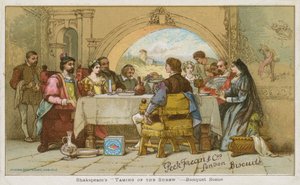 Bankettscenen fra Shakespeares The Taming of the Shrew av English School