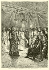 Baronene og prelatene før kong John i Westminster Hall av English School