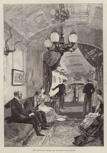 Bowlinghallen ved Sandringham House, Norfolk (litho) av English School