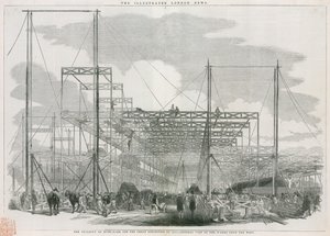 Bygningen i Hyde Park, London, for den store utstillingen i 1851 av English School