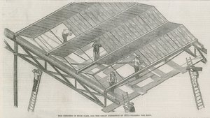 Bygningen i Hyde Park, London, for den store utstillingen i 1851 av English School
