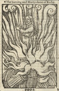 Kerbys brenning og martyrium (gravering) av English School