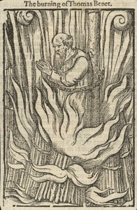 Brenningen av Thomas Benet (gravering) av English School