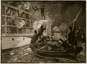 Fangsten av Caroline, 1837, illustrasjon fra Cassells Illustrated History of England (sepiafoto) av English School