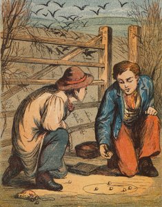 Den uforsiktige kråke-møre (fargelitografi) av English School