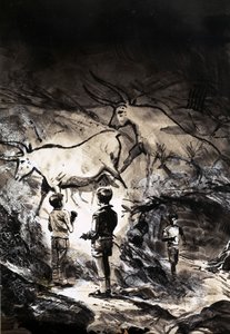 Hulemaleriene til Lascaux nær Montignac i Frankrike av English School