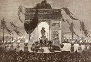 Kisten til den franske forfatteren Victor Hugo (litho) av English School