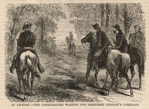 Konspiratørene venter på president Lincolns vogn av English School