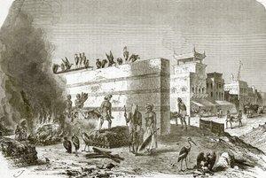 Kremasjonsgaten i Calcutta av English School