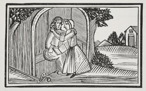 The death of Guy, illustrasjon fra Chap-books of the Eighteenth Century av John Ashton, pub. 1882