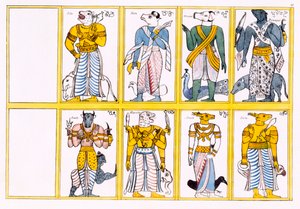 Djevlene, inkludert Ayimane, Sooniyan og Calloo-Coomare, fra The History and Doctrine of Buddhism av Edward Upham, 1829 av English School