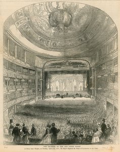 Tegningen av Art Union-prisene på Drury Lane Theatre 27. april 1847 av English School