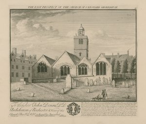 Østprospektet til Church of St Leonard Shoreditch av English School