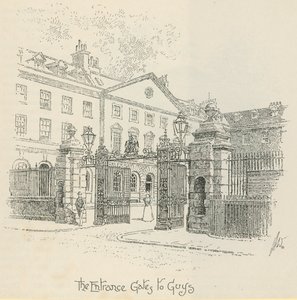 Inngangsportene til Guys Hospital, London av English School