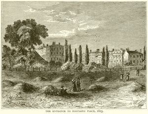 Inngangen til Portland Place, 1815 av English School