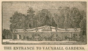 Inngangen til Vauxhall Gardens, London av English School