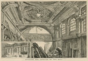 Eksteriøret og interiøret i Carpenters Hall av English School