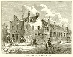 Eksteriøret av Bagnigge Wells i 1780 av English School