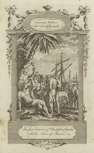 Det første intervjuet av Christopher Columbus med de innfødte i Amerika av English School