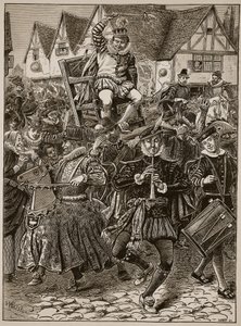 The frolic of My Lord of Misrule, illustrasjon fra Cassells Illustrated History of England (sepia-bilde) av English School