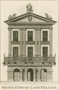 Die Front des Drury Lane Theatre, London von English School