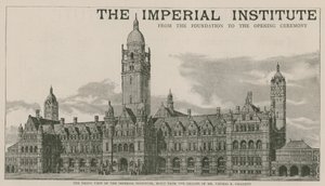 Forsiden av Imperial Institute, bygget fra designene til Mr Thomas E Collcutt av English School