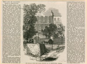 Huset til Daniel Maclise i Cheyne Walk av English School