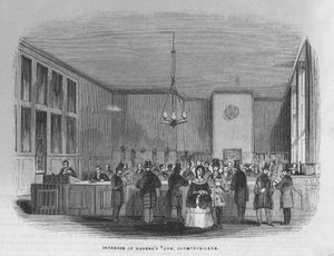 Interiøret i Bank of Mrs Rogers and Co av English School