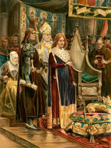 Edvard IIIs investitur med palliet (fargelitografi) av English School