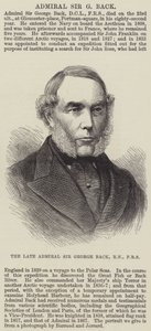 Avdøde admiral Sir George Back, RN, FRS (gravering) av English School