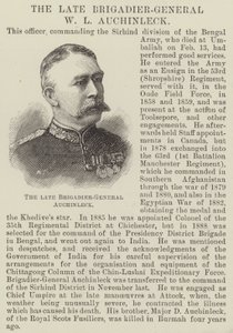 Avdøde brigadegeneral W L Auchinleck (gravering) av English School