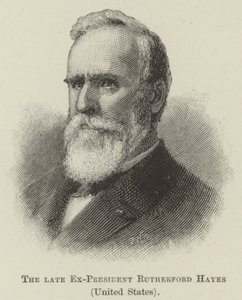 Avdøde eks-president Rutherford Hayes, USA (gravering) av English School