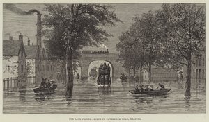 The late Floods, scene i Caversham Road, Reading (gravering) av English School