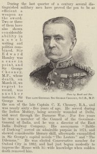Avdøde general Sir George Chesney, GCB, MP (gravering) av English School